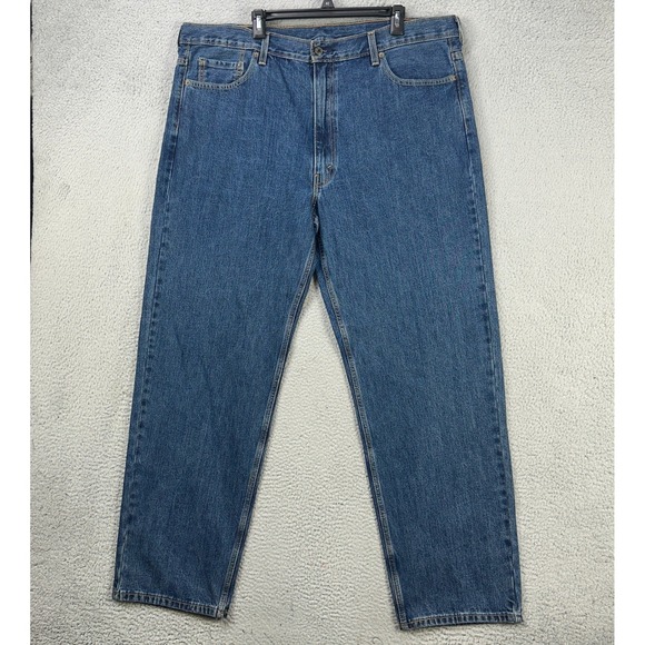 Levis 511 Mens Straight Jeans 44X34 Blue 5 Pocket Red Tab Dark Washed Cotton NEW